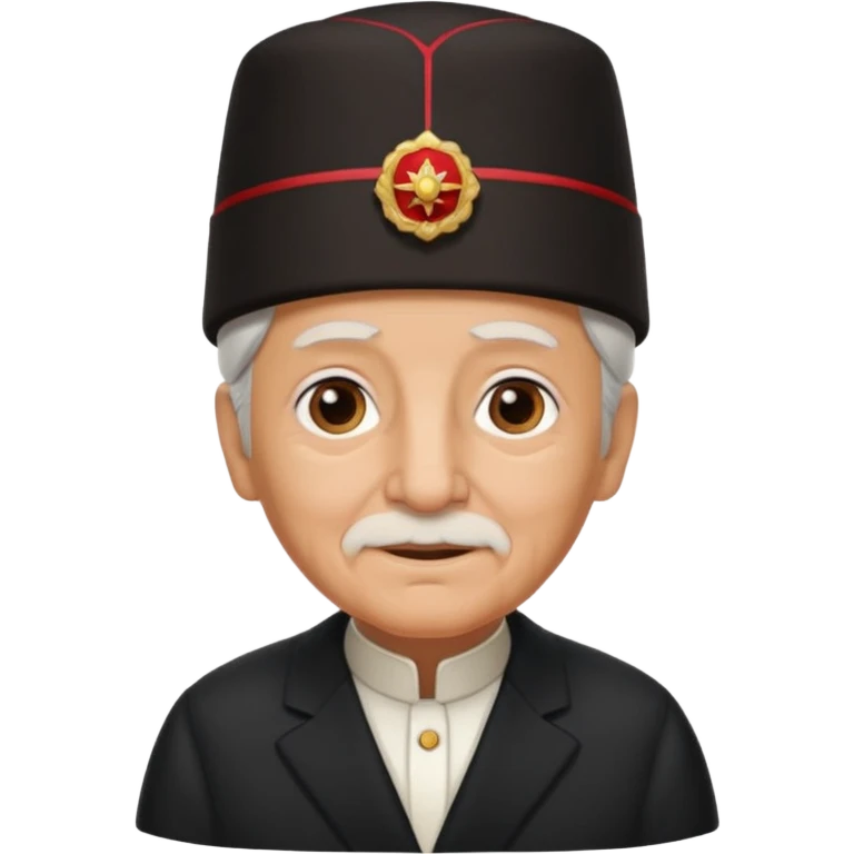 black suited old with fes hat emoji