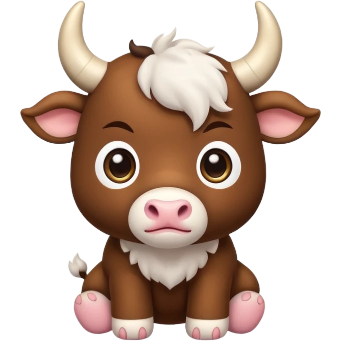Chibi style Plush bull emoji