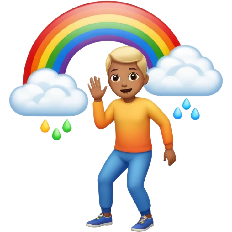 a person farting a rainbow  emoji