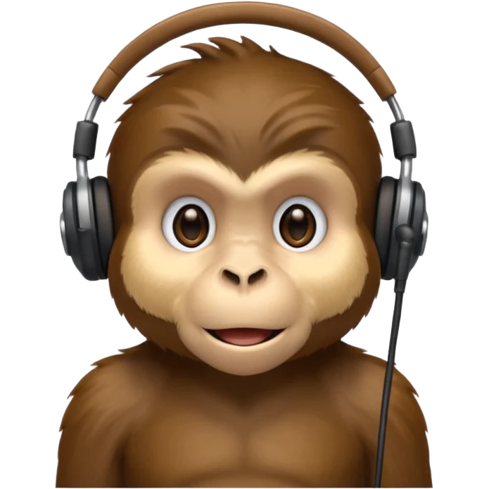 Monkey with headset mic emoji
