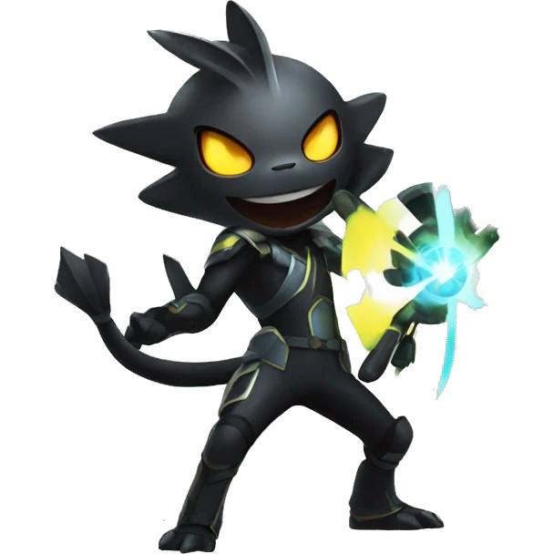 Shiny cool edgy black Pokémon emoji