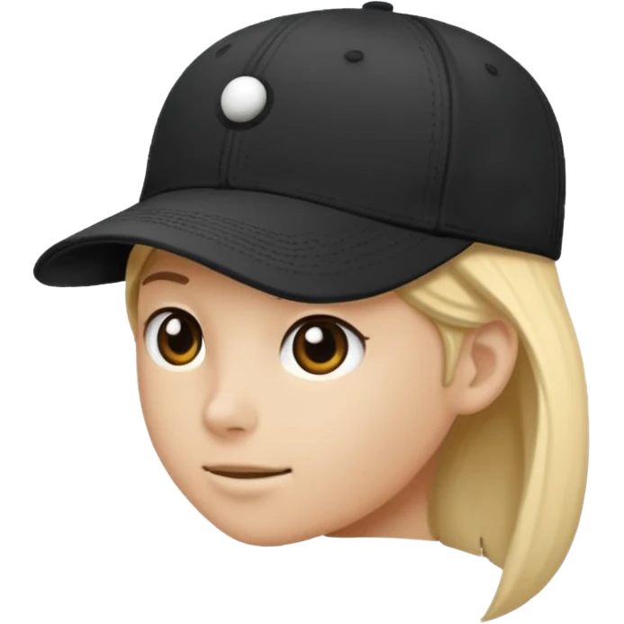 black baseball cap emoji