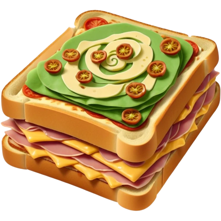 pistachio cream(main), jambon beurre(like flower), pizza emoji