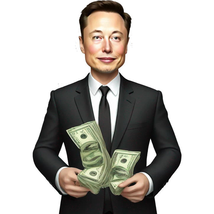 Elon musk with money  emoji