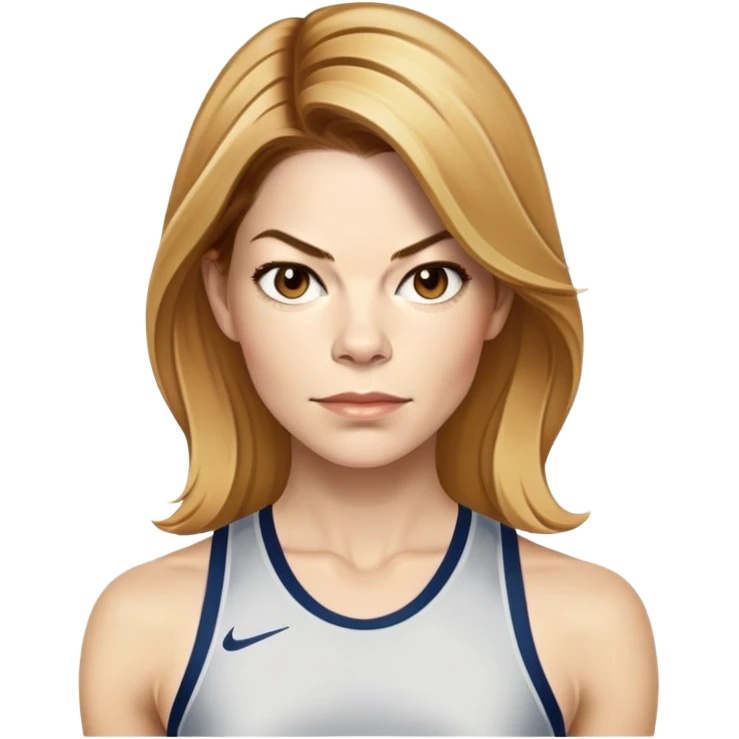 Michelle Monaghan running, female actress with honey blonde hair emoji