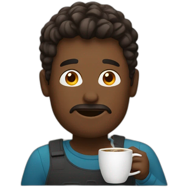 Man drinking a coffee emoji