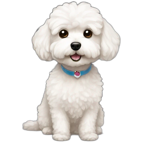 white maltipoo watching tv emoji