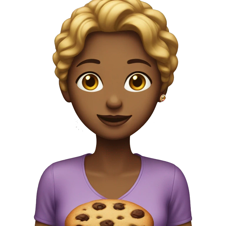 Una chica contends cookie  emoji