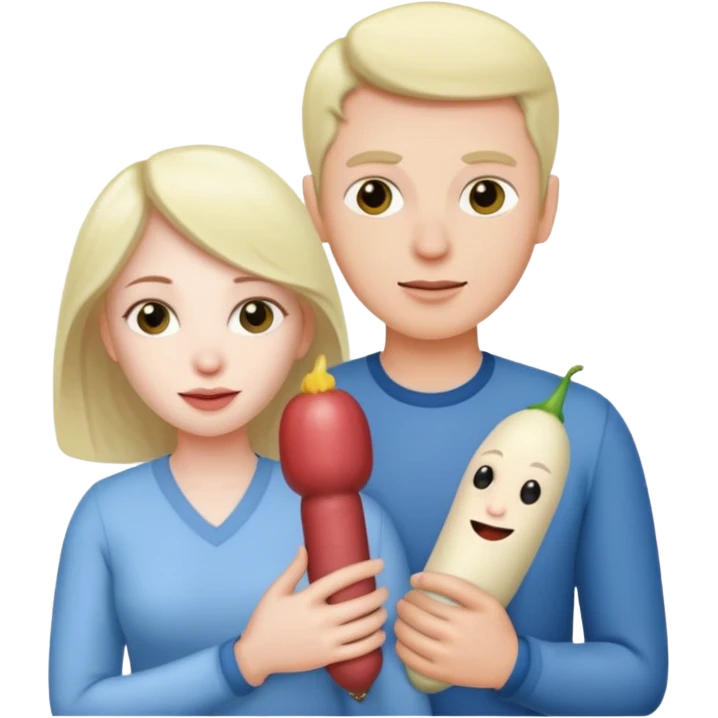 Woman holding husbands penis emoji