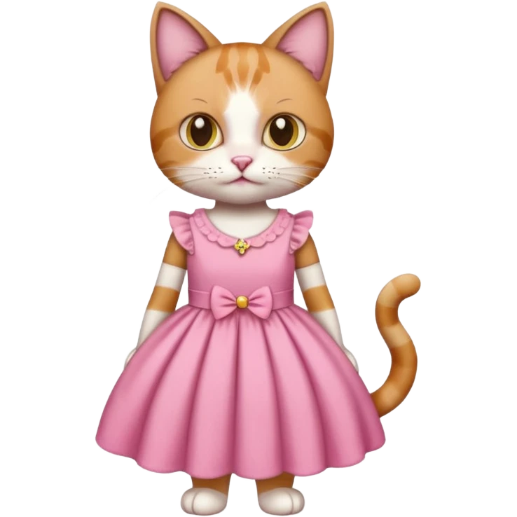 گربه ای با پیراهن صورتی  emoji