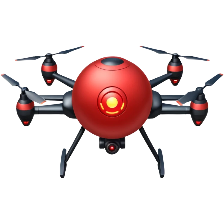 flying orb shaped futuristic targeting drone acquires target and paints with laser. sci-fi war emoji