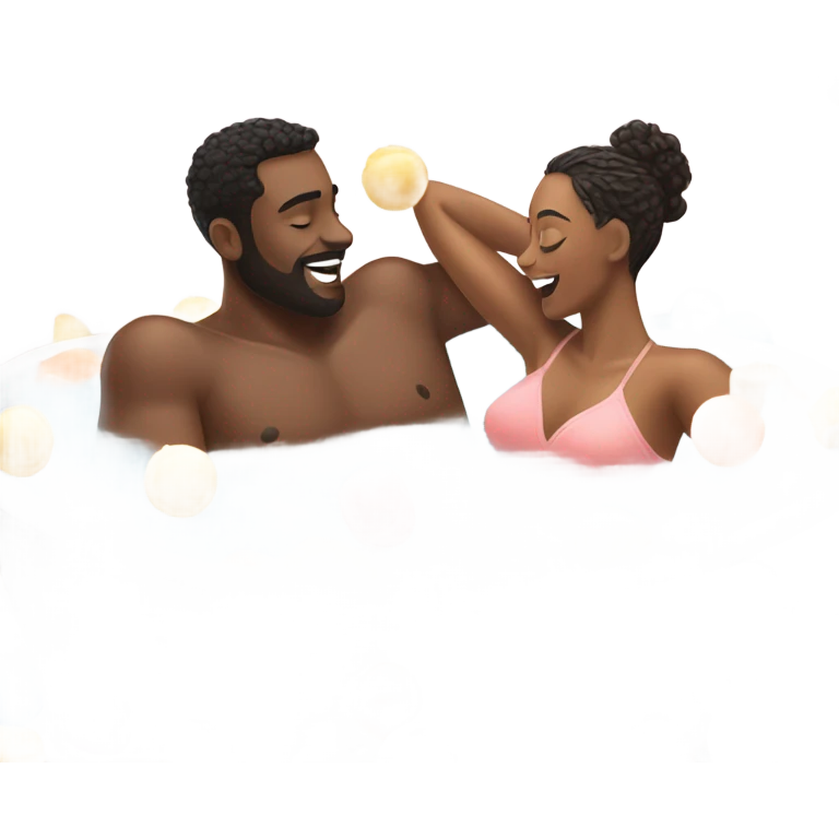 Couple taking bath bomb emoji