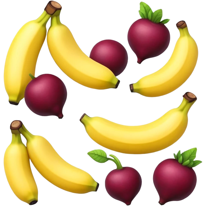 banana, beetroot and blueberry emoji