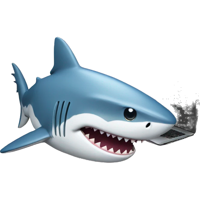shark code with laptop emoji