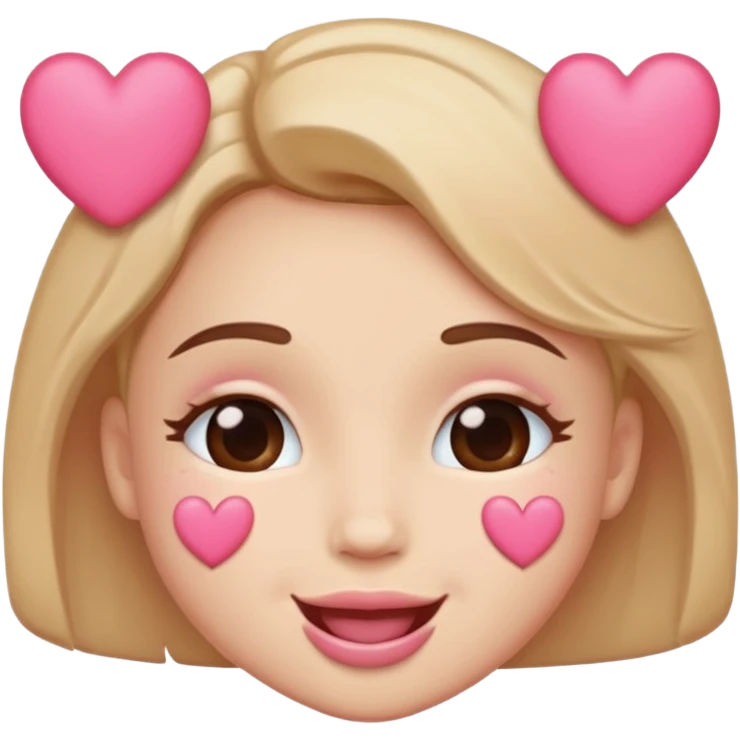 Kissy face with pink hearts emoji