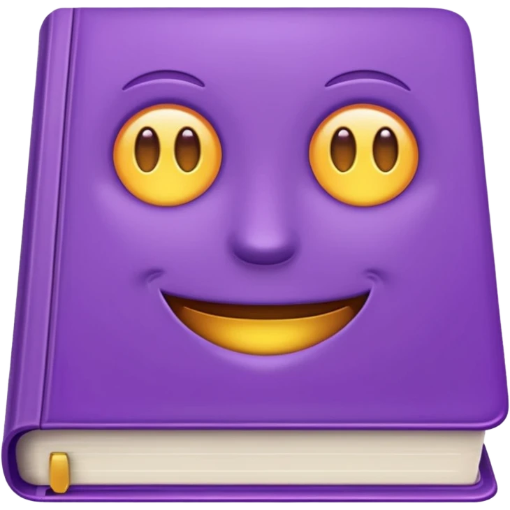 closed book with purple cover, emoji style emoji