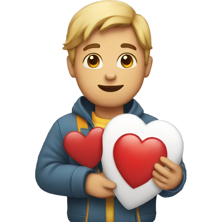 person holding heart emoji