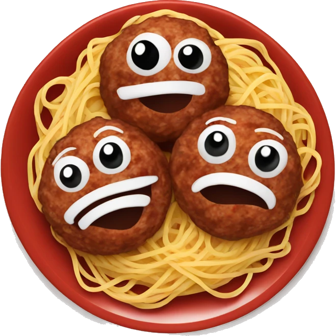 Plate of Spaghetti and meatballs  emoji