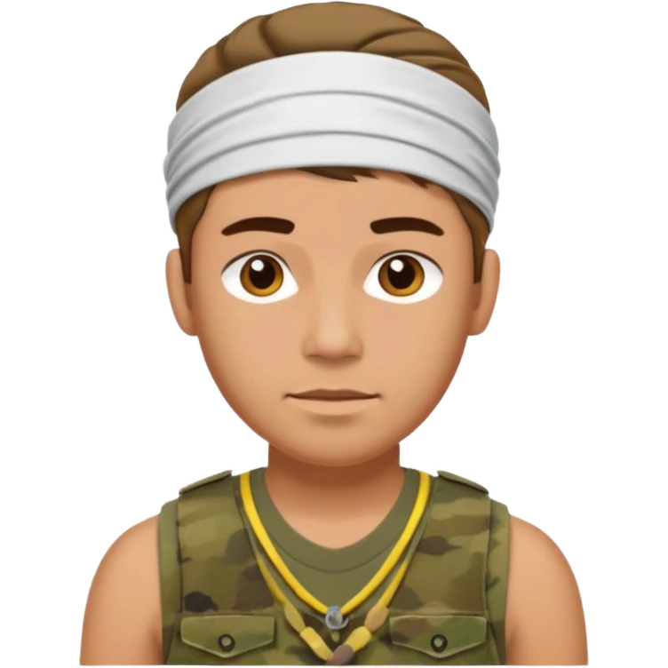 army guy with sleveless and head band  emoji