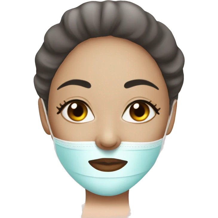 Lady with face mask spa beauty full face relaxing emoji