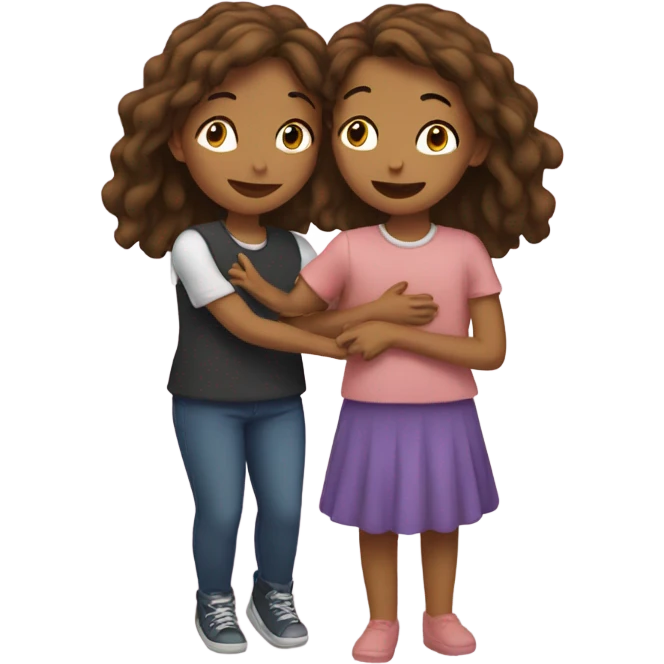 Two girls kissing emoji