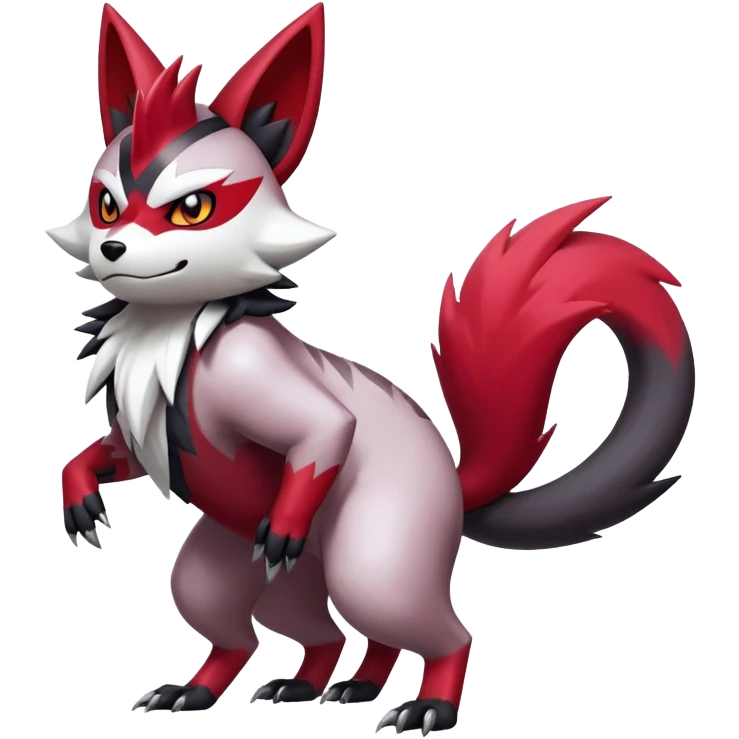 Shiny Dark Zigzagoon-Zorua-Zangoose-Hybrid (Full body) emoji