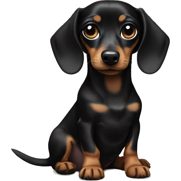 black dachshund with a black and white chihuahua emoji