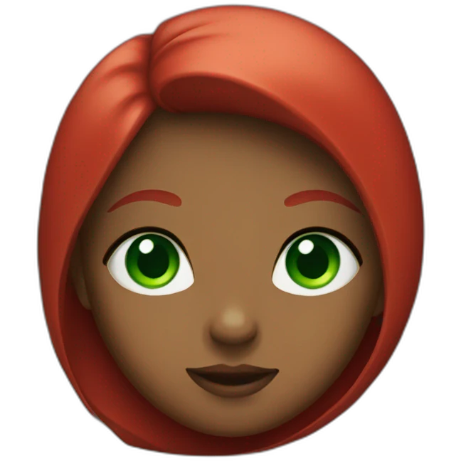Red girl with green eyes emoji