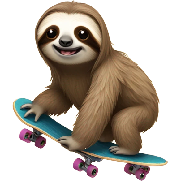 A sloth on a skateboard emoji