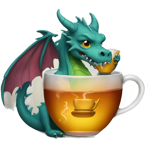 Dragon sipping tea emoji