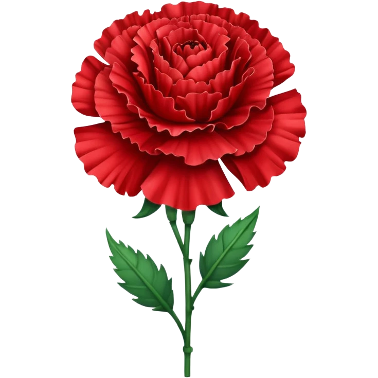 create a red carnation flower with a stem emoji