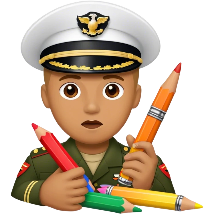 Marine eating crayons emoji