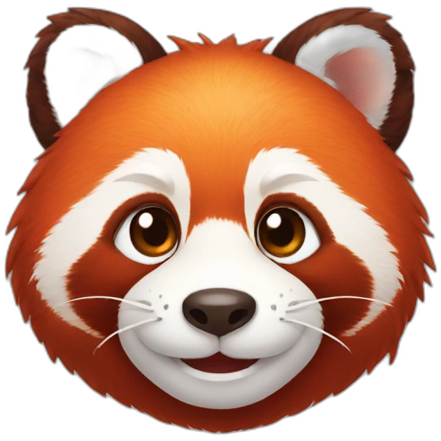 smiling red panda face with glossy eyes emoji
