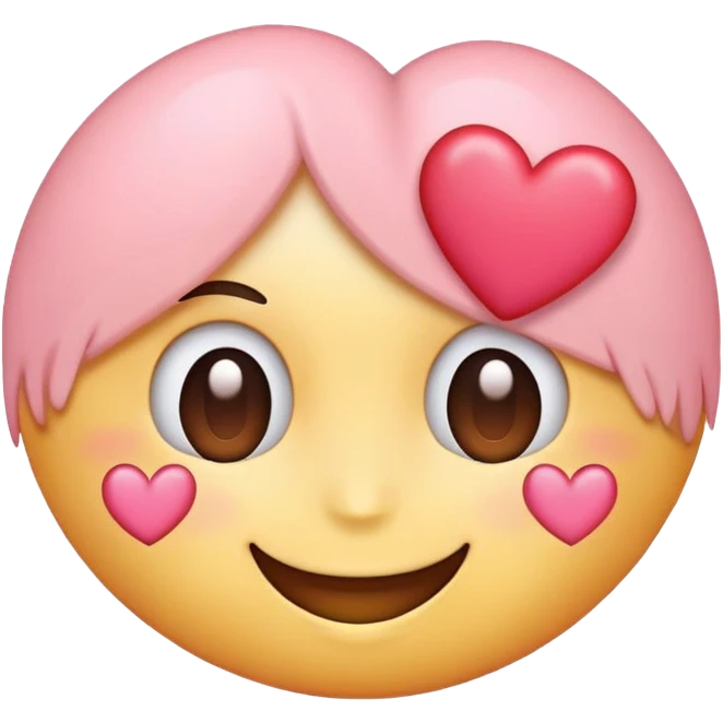 emoji face smiling with blush and a heart emoji