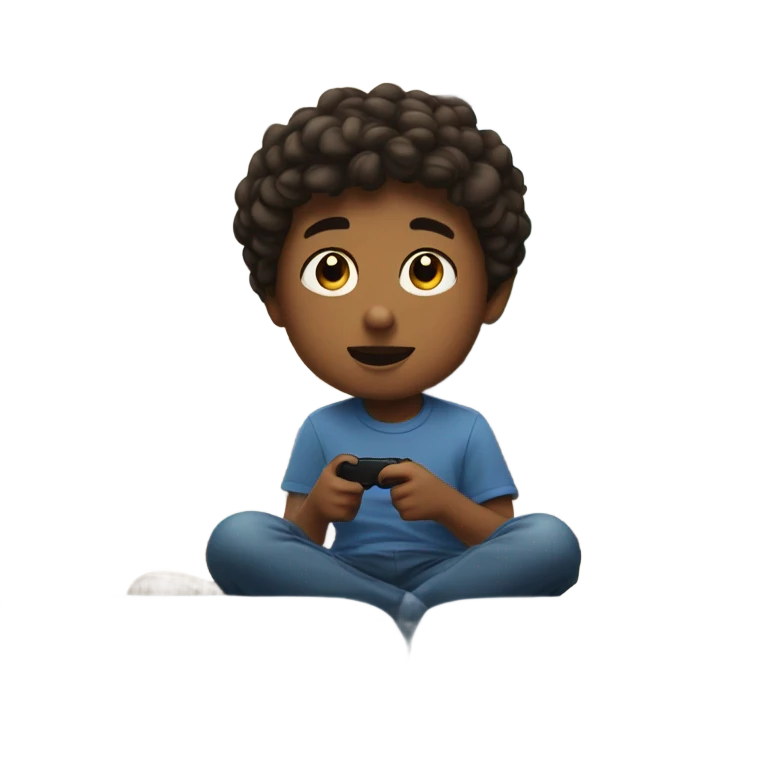 cute kid watching apple tv+ on a big tv screen need to see the screen emoji