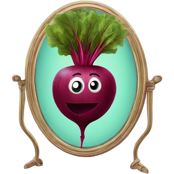 beetroot inside the mirror emoji