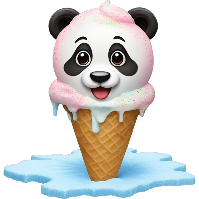 Panda made out of ice cream  emoji