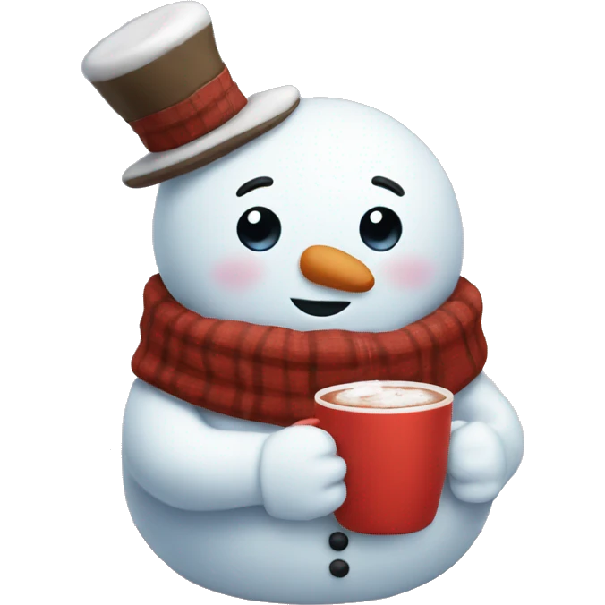 snowman drinking hot cocoa emoji