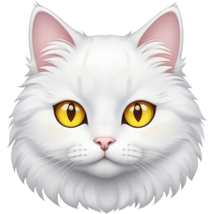 White cat with yellow eyes emoji