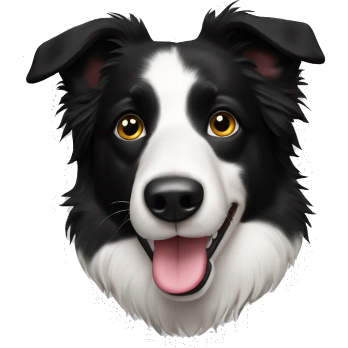Border collie one este patch black right face  emoji