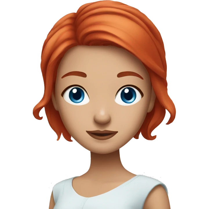 Red-hair-girl blue-eyes spa skincare emoji
