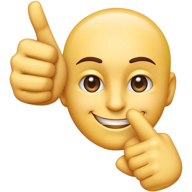 A single emoji that combines a pointing finger and a smirking face - a face with a sly smirk that has one arm extending with a pointing finger emoji