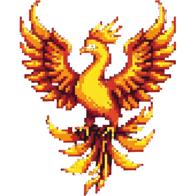 VIP member phoenix emblem rising from flames with special markings emoji
