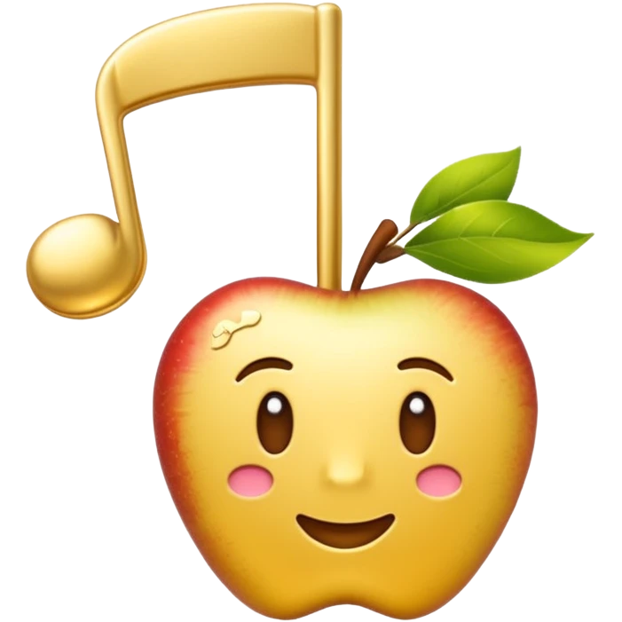 drei musiknoten in goldfarben ähnlich dem apple noten-emoji emoji