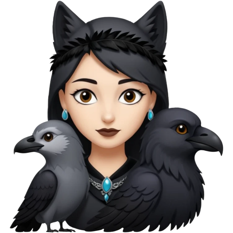 Black aly is the wife of cregan stark and looks like Hande Erçel. She had a raven and a wolf around her  emoji