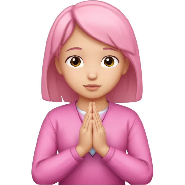 Pink girl praying emoji