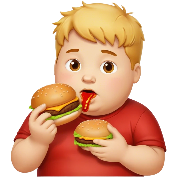 Fat boy with a burger emoji