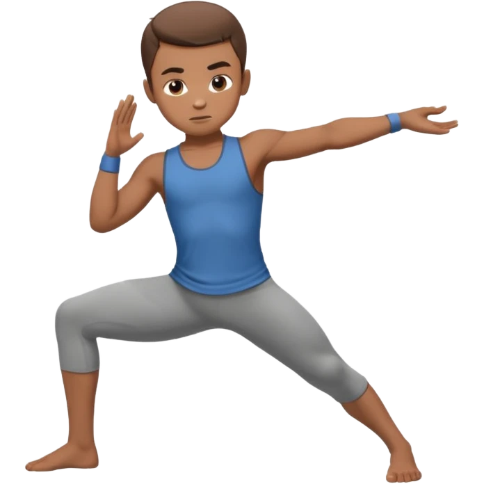 warrior yoga pose boy emoji