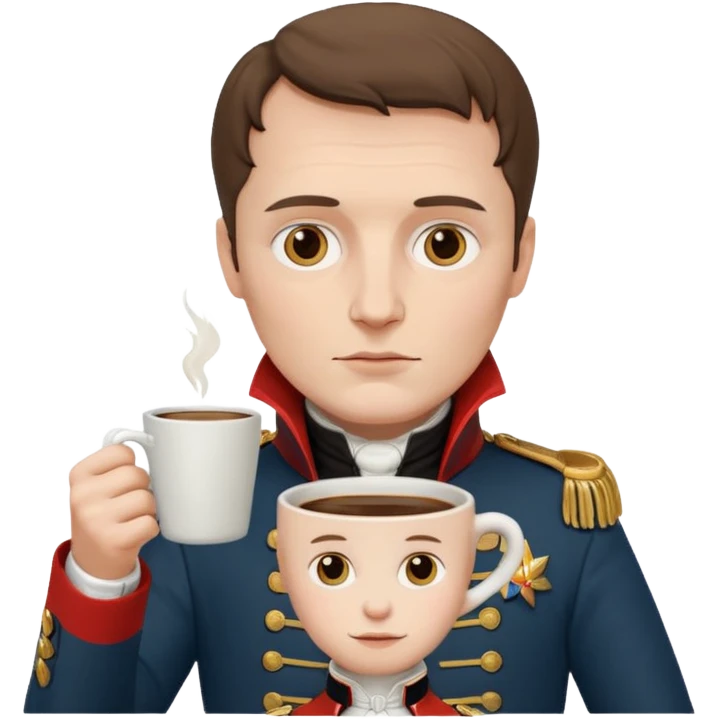 napoleon holding coffee cup emoji