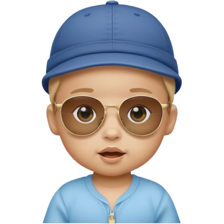 Bebé con gorra y gafas de sol emoji